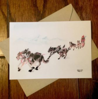 sled dog greeting card heyprezzie dogsledding gifts sled dog greeting card heyprezzie dogsledding gifts
