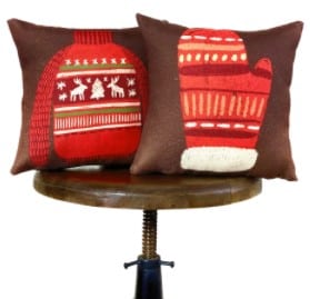 Nordic Sweater and Mitten Throw Pillow Cover HeyPrezzie Scandinavia inspired gifts