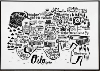 Oslo city map artwork HeyPrezzie Scandinavia inspired gifts Guide