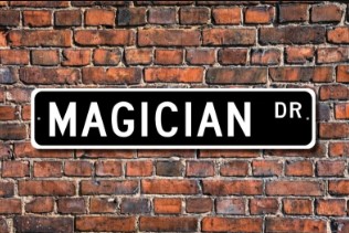 magician gift ideas street sign